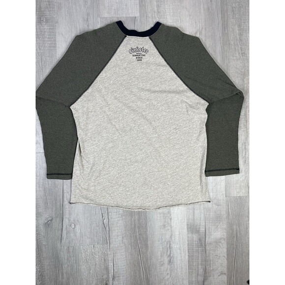 Vtg Y2K Thermal Shirt Mens 2XL BrownCross SNSTR Cyber Grunge Punk Waffle U - Picture 7 of 9